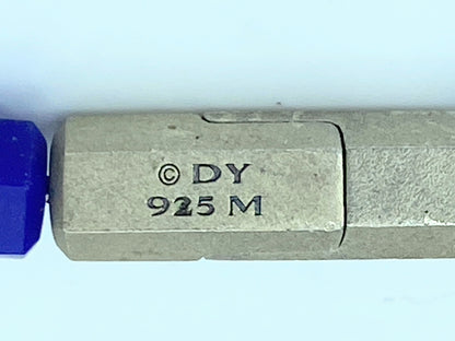 Vintage David Yurman men's Hex Bead Bracelet Sterling Silver w/Lapis, 6mm JR1055