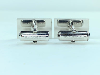 Burberry Black Label Classic Check Horsenight Silver Cufflinks authentic GS125