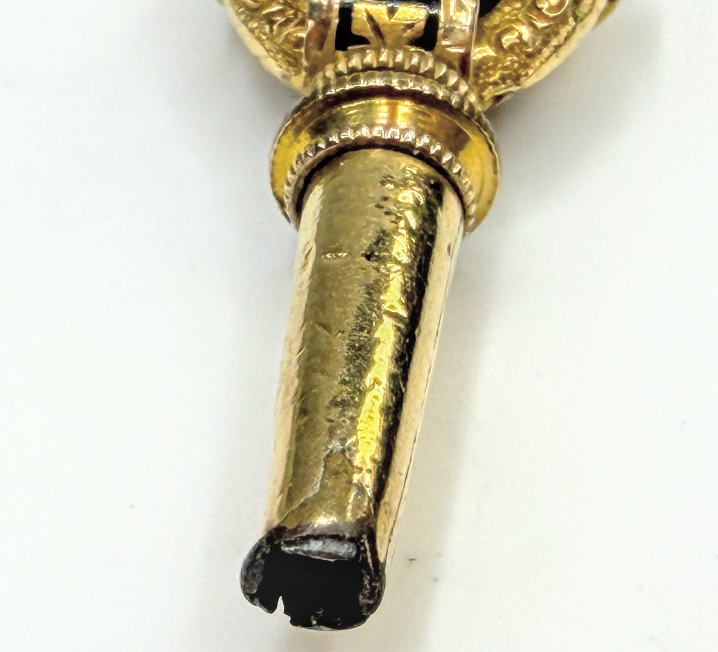 Antique Victorian Rolled Gold Black Enamel Pocket Watch Key 2.9g SS373