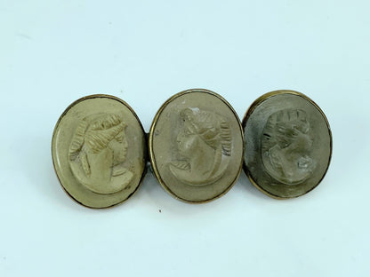 Victorian mid 1800s Italian Grand Tour Lava Cameo Brooch 12.3g 55mm JR698