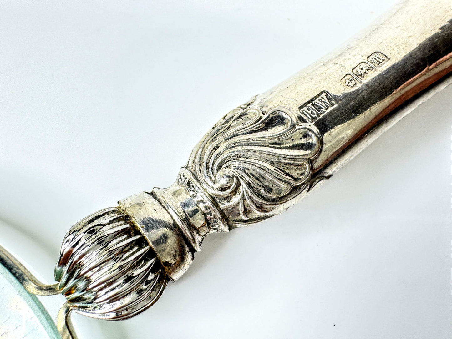English vintage Sterling Silver Handle Magnifying Glass Henry Wigfull 1904 SS435
