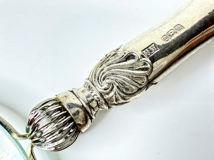 English vintage Sterling Silver Handle Magnifying Glass Henry Wigfull 1904 SS435