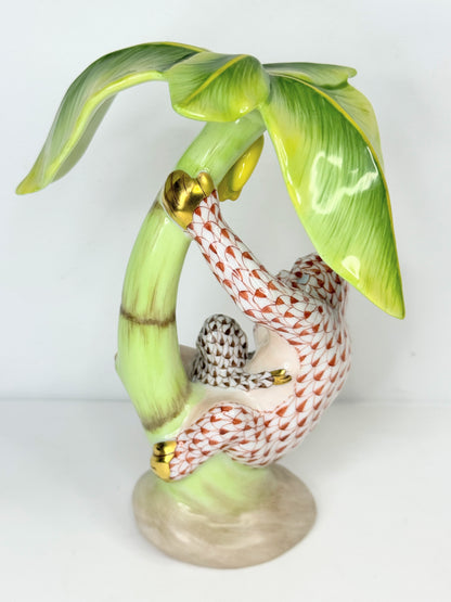Herend Orangutan Pair Classic Kingdom Multi Fishnet Monkey Figurine A636