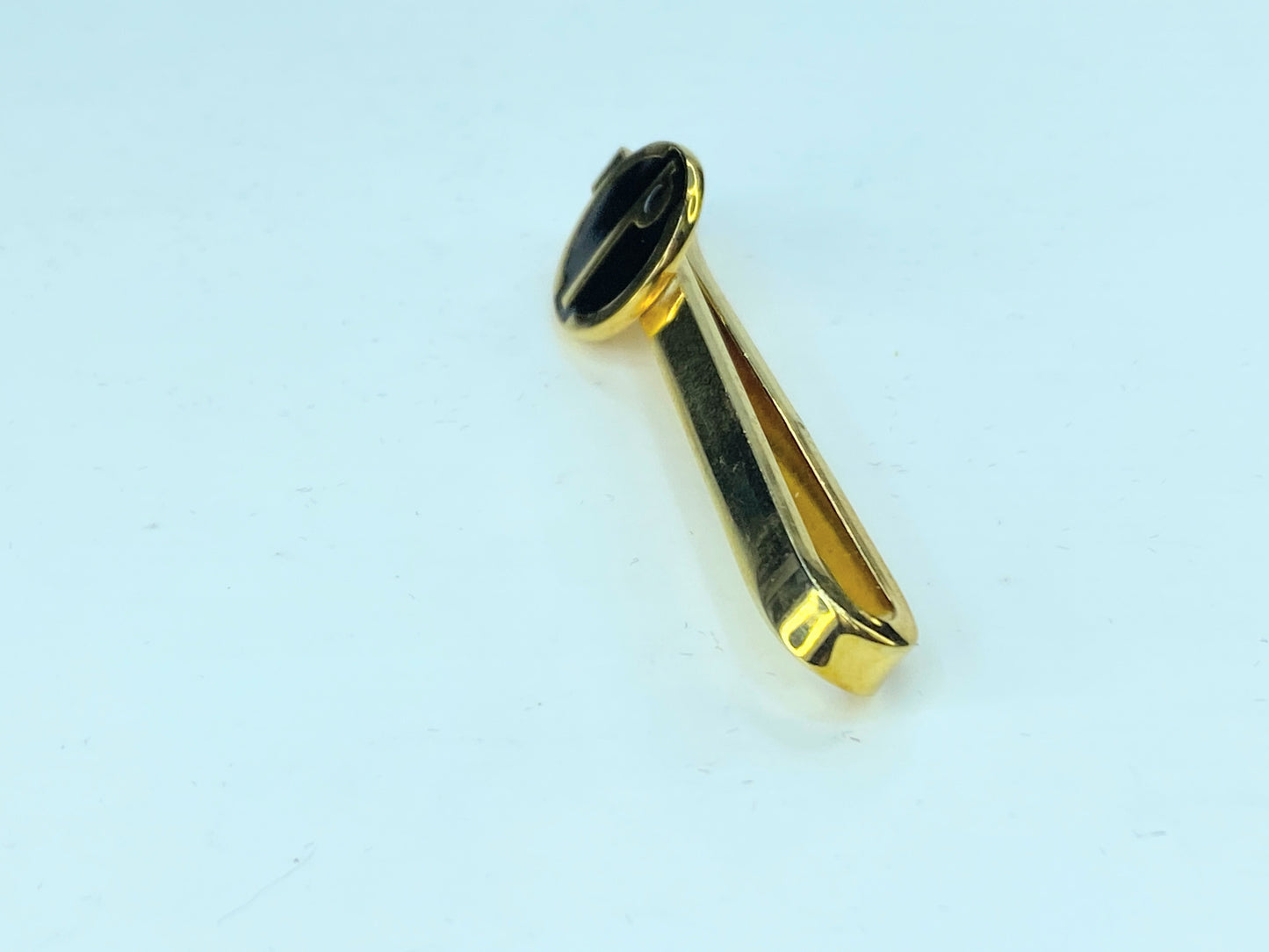 Authentic Alfred DunHill black Enamel gold tone cufflink tie clip set GS128