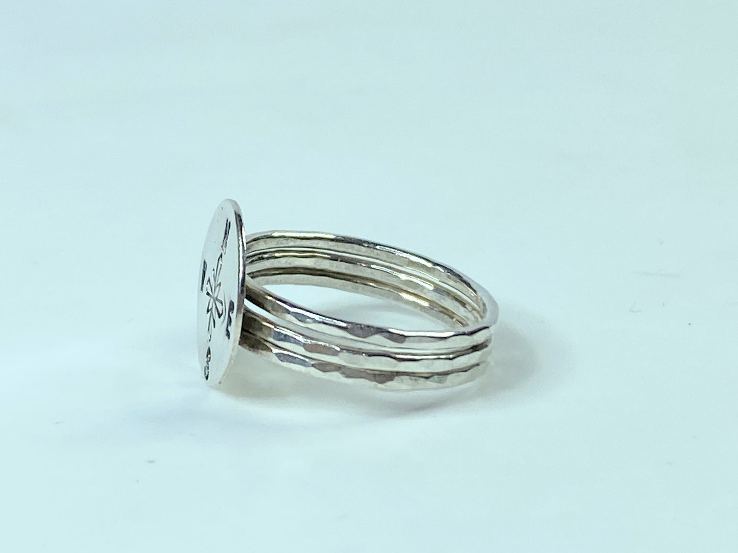 Sterling 925 Compass Ring Dainty Navigation Jewelry Direction Ring s7.5 JR684