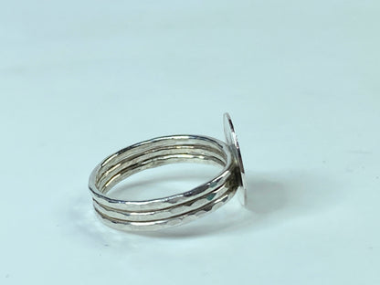 Sterling 925 Compass Ring Dainty Navigation Jewelry Direction Ring s7.5 JR684