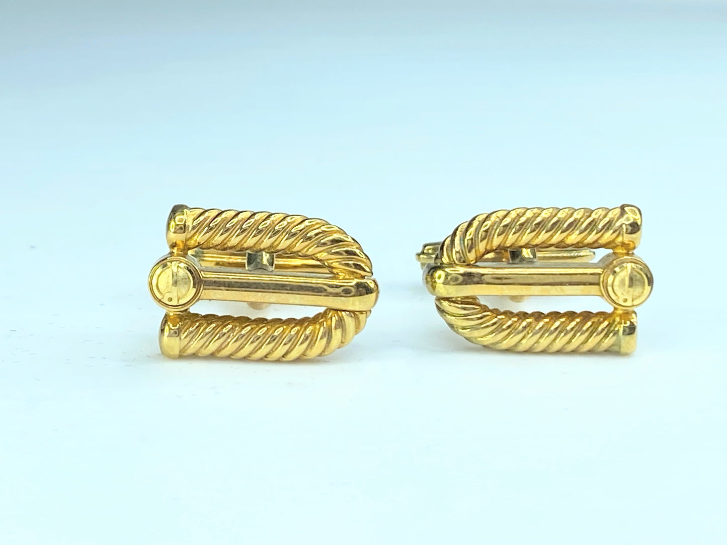 DunHill logo gold tone cufflink GS131