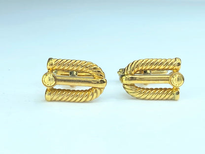 DunHill logo gold tone cufflink GS131