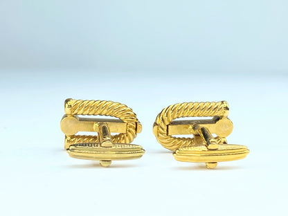 DunHill logo gold tone cufflink GS131