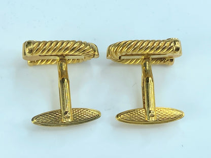 DunHill logo gold tone cufflink GS131