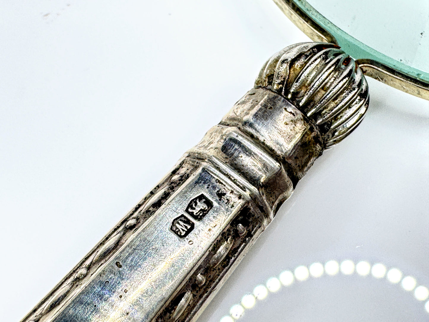 Vintage 1927 Sterling Silver Handled Magnifying Glass Thomas Bradbury & Son Sheffield SS442
