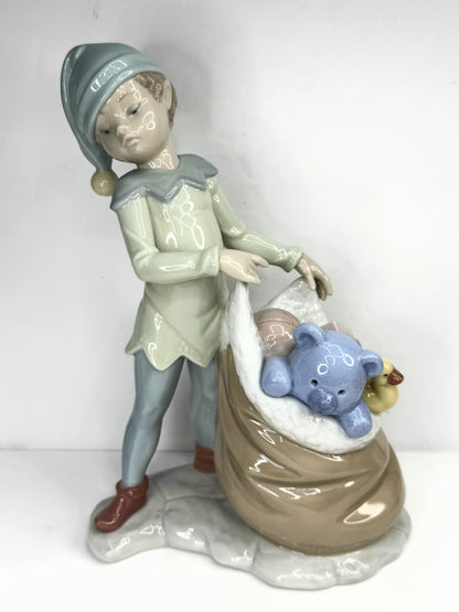 Lladro Santa's Sack of Dreams 6894 High Gloss Porcelain Sculpture 7" A642