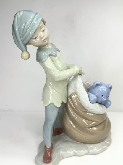 Lladro Santa's Sack of Dreams 6894 High Gloss Porcelain Sculpture 7" A642
