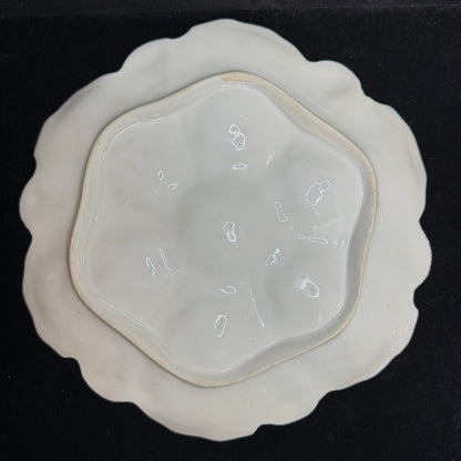 Antique Victorian European Majolica Oyster Plate Museum quality mint 9.2" A945