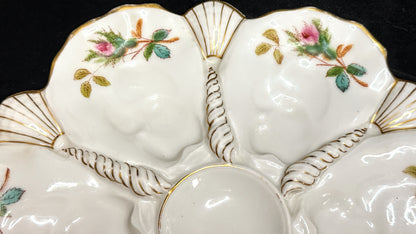 Antique Victorian European Majolica Oyster Plate Museum quality mint 9.2" A945