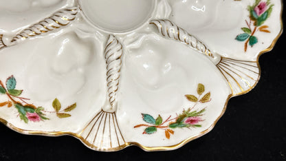 Antique Victorian European Majolica Oyster Plate Museum quality mint 9.2" A945