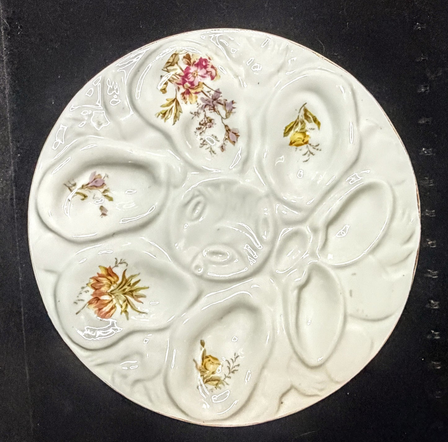 Vintage French Porcelain Cherub Figural 9.25" Oyster Plate 9.25" Mint A946