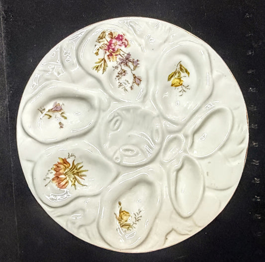 Vintage French Porcelain Cherub Figural 9.25" Oyster Plate 9.25" Mint A946