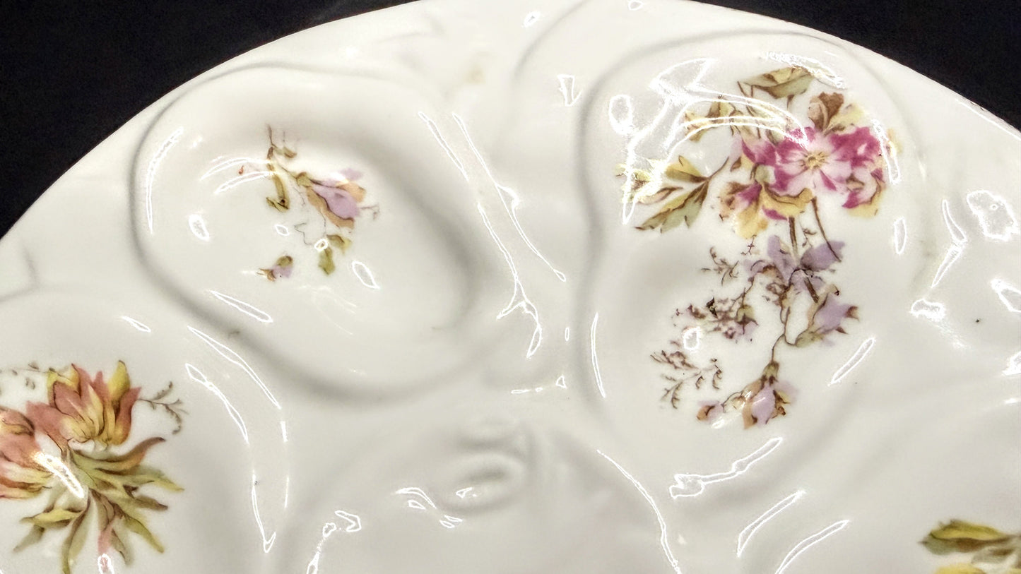 Vintage French Porcelain Cherub Figural 9.25" Oyster Plate 9.25" Mint A946