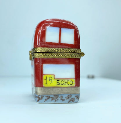 P.P.A.J Limoges France Double Decker Bus *Rare & Retired * 0351999 trinket A147