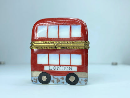 P.P.A.J Limoges France Double Decker Bus *Rare & Retired * 0351999 trinket A147