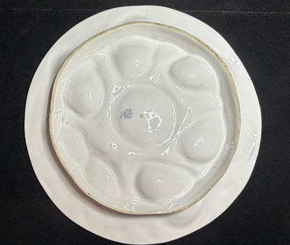Vintage French Porcelain Cherub Figural 9.25" Oyster Plate 9.25" Mint A946