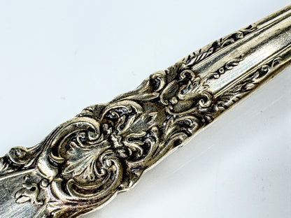 Vintage Sterling Handle Ornate Two-Tine Serving Fork  7 1/4" 50.8g SS445