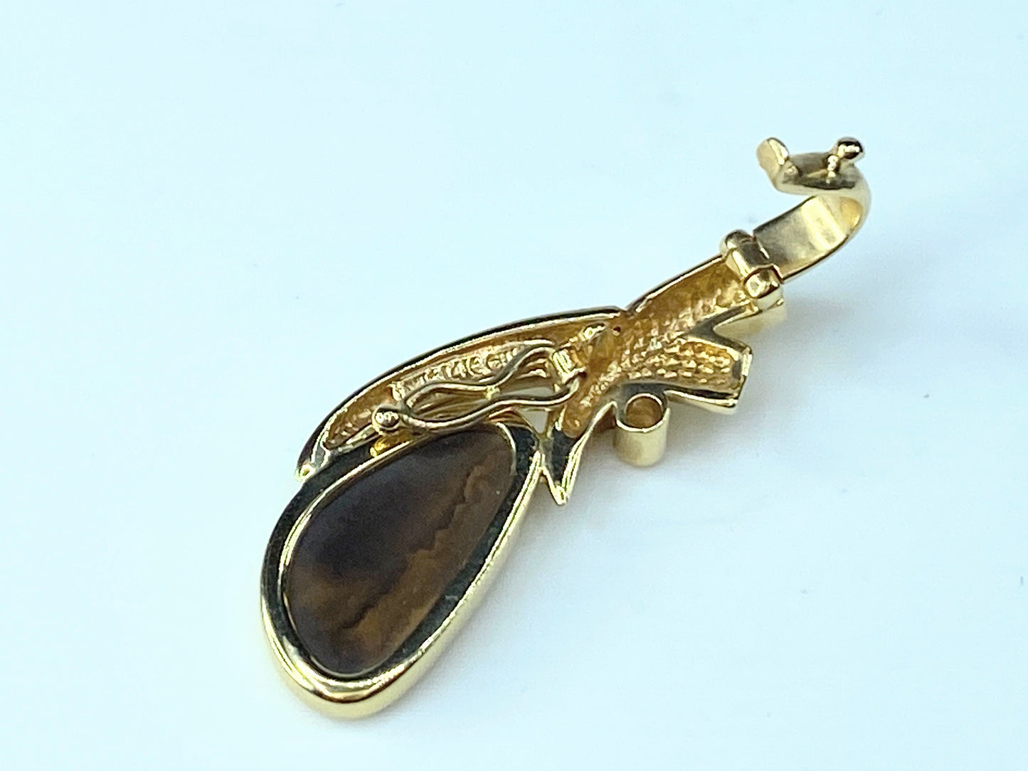 Boulder Opal Diamond diamond 14 karat pendant