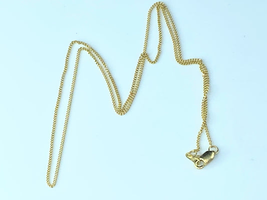 18 Karat yellow gold 1.0mm cable link necklace