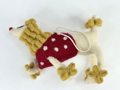 Pyaara Poodle Wool Ornament – Felt Poodle Dog new 7" x 5" NX24