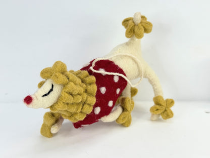Pyaara Poodle Wool Ornament – Felt Poodle Dog new 7" x 5" NX24