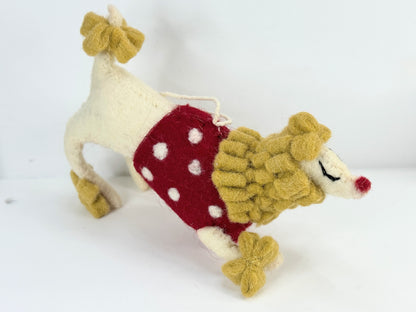 Pyaara Poodle Wool Ornament – Felt Poodle Dog new 7" x 5" NX24