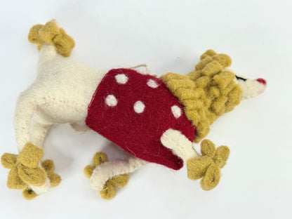 Pyaara Poodle Wool Ornament – Felt Poodle Dog new 7" x 5" NX24