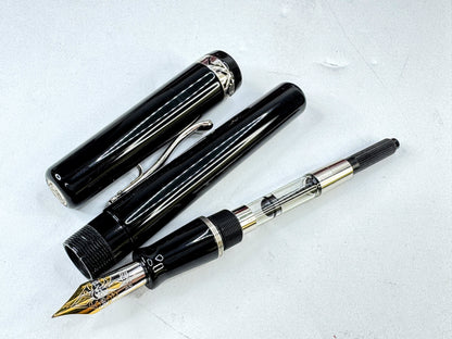 Vintage Visconti Firenze Classic Black Fountain Pen Original Box SS448