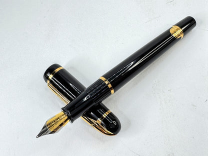 Vintage Waterman Paris Black Gold Trim Medium Fountain Pen Box SS450