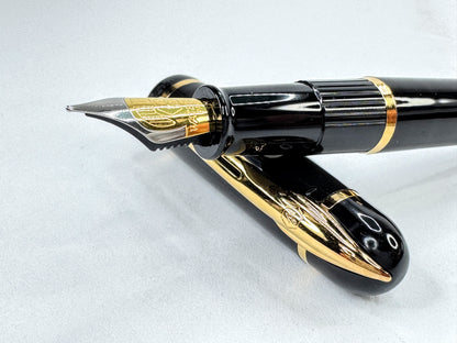 Vintage Waterman Paris Black Gold Trim Medium Fountain Pen Box SS450