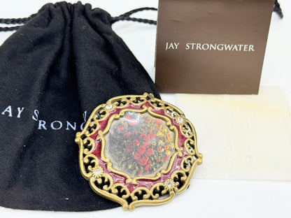 Jay Strongwater mini picture frame brooch with pouch  NX19