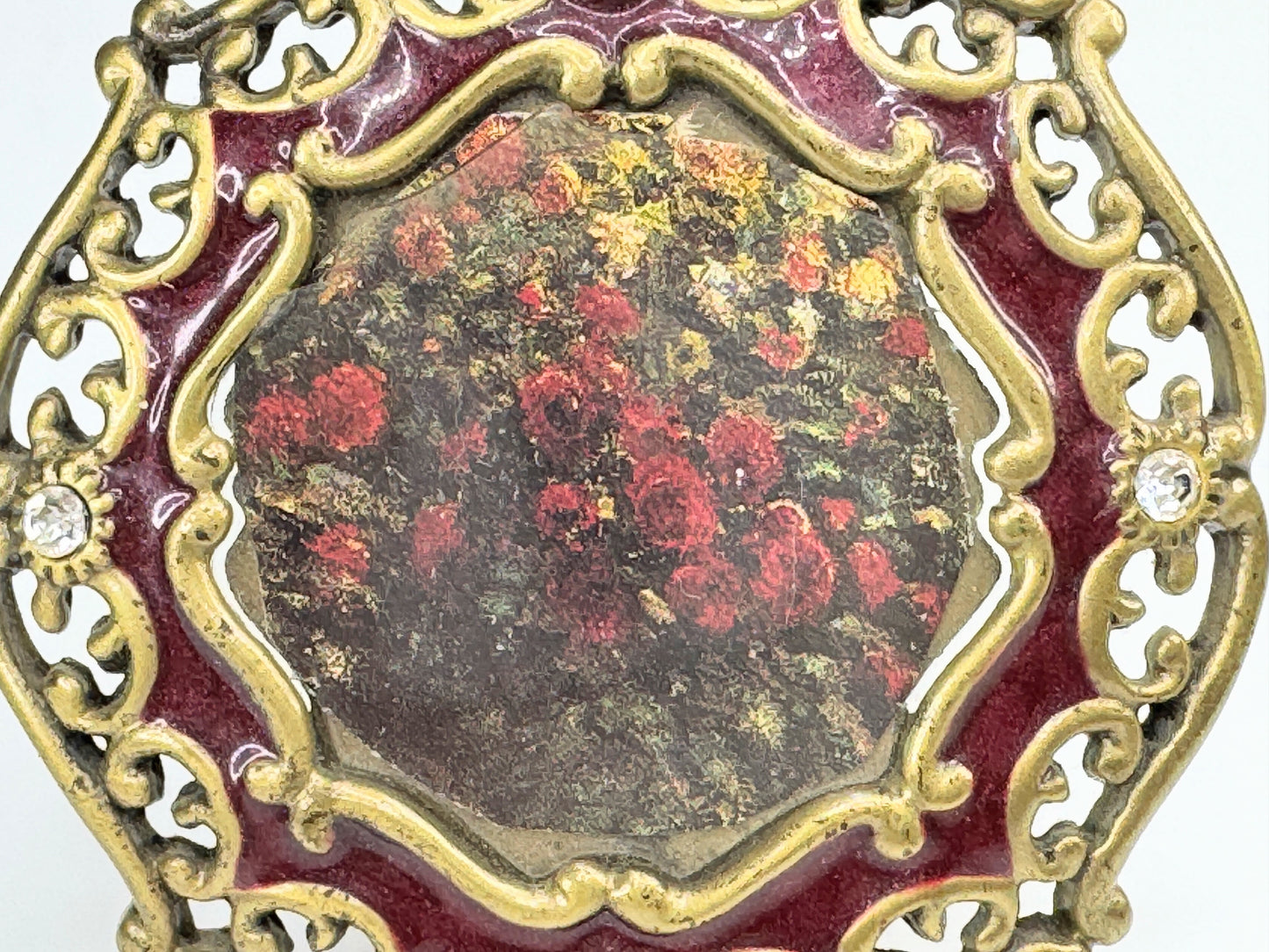 Jay Strongwater mini picture frame brooch with pouch  NX19