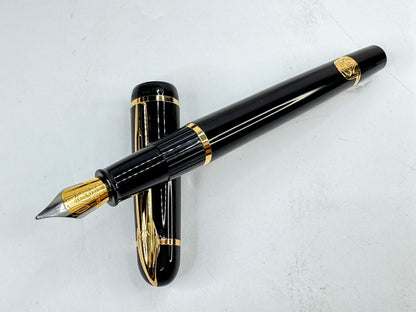 Waterman Black Noir Medium Nib Fountain Pen w Box SS449