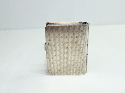Vintage Sterling Silver Book Form Engine Turned Hinged Pill Trinket Box SS374