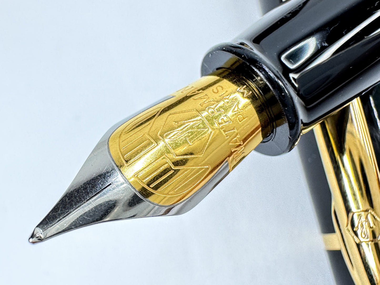 Waterman Black Noir Medium Nib Fountain Pen w Box SS449