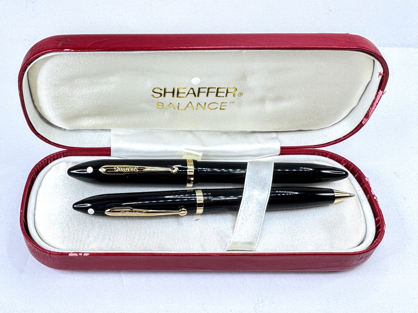 Sheaffer Balance Black Fountain & Ballpoint Pen Set w/ Box new old stock SS451