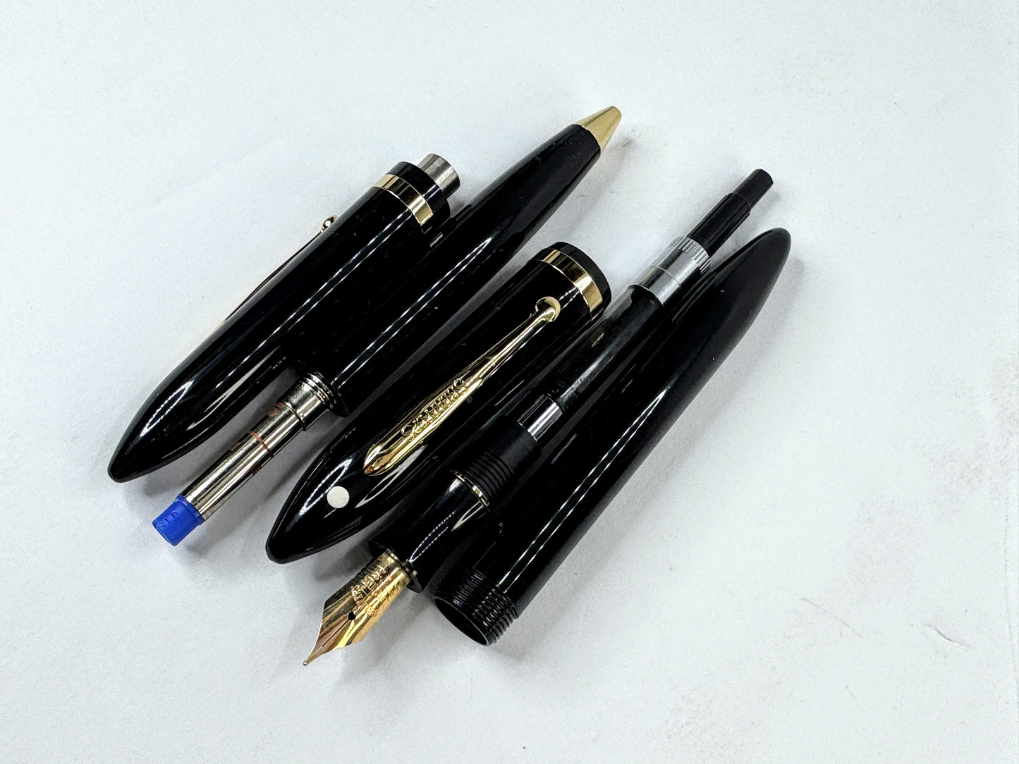Sheaffer Balance Black Fountain & Ballpoint Pen Set w/ Box new old stock SS451