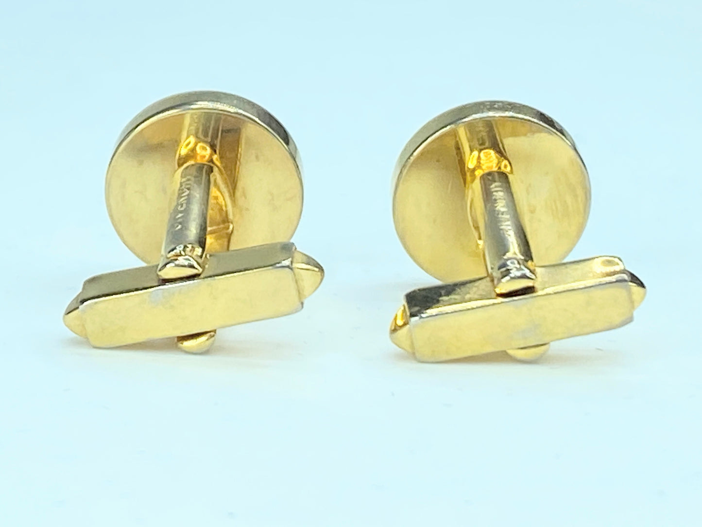 Givenchy Gold Tone Logo Round Cufflinks GS139