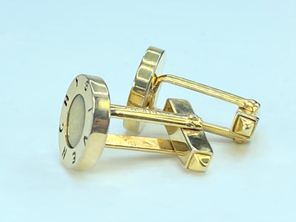 Givenchy Gold Tone Logo Round Cufflinks GS139