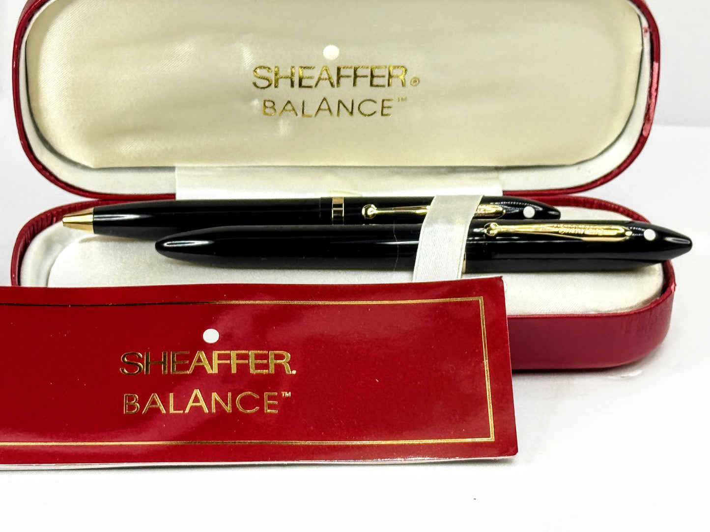 Sheaffer Balance Black Fountain & Ballpoint Pen Set w/ Box new old stock SS451