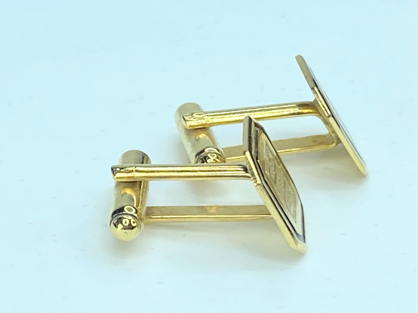 Bijoux Givenchy black enamel Paris New York Cufflinks gold tone GS140