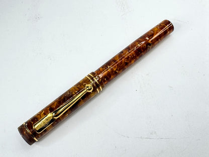 Vintage Conway Stewart Dandy No 500F Amber Marble Fountain Pen SS453