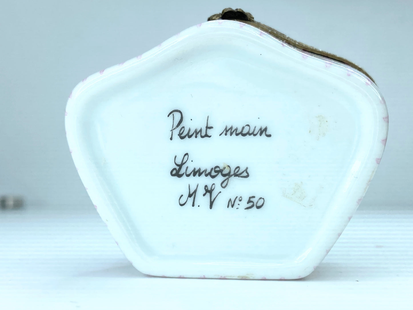 C.Y.M Limoge France Peint Main Lavender flower Trinket A153