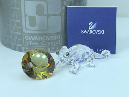 Swarovski chameleon with colour crystal chaton in box S62